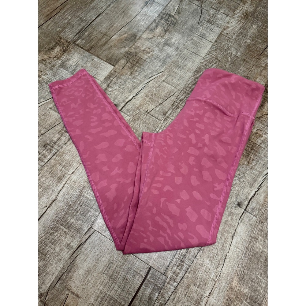 Urban Daizy Womens Pink Leopard Print High Waisted Leggings Small